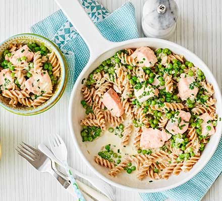 Delicious Salmon Pasta with Peas: Quick and Easy Recipe