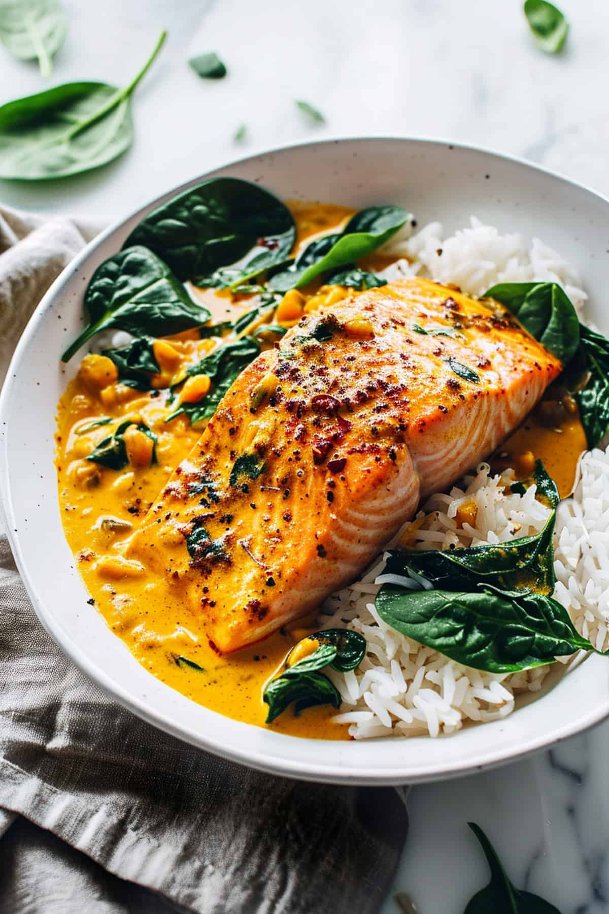 Delicious Salmon Lentil Curry Recipe with Creamy Coconut Sauce