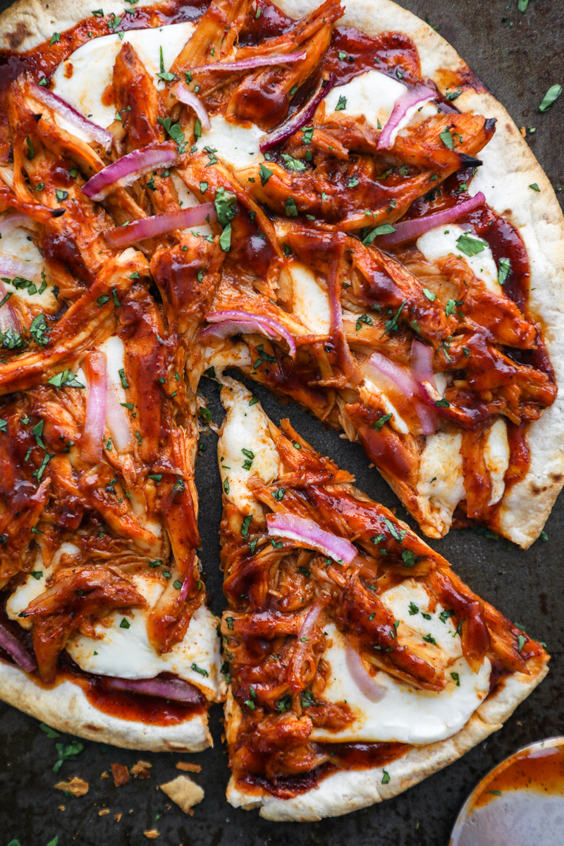 bbq chicken tortilla pizza