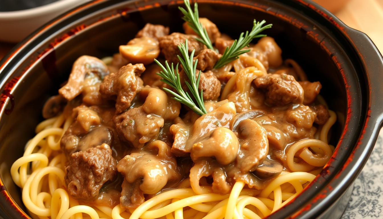 Easy Beef Stroganoff Slow Cooker Recipe with Rosemary for Busy Nights