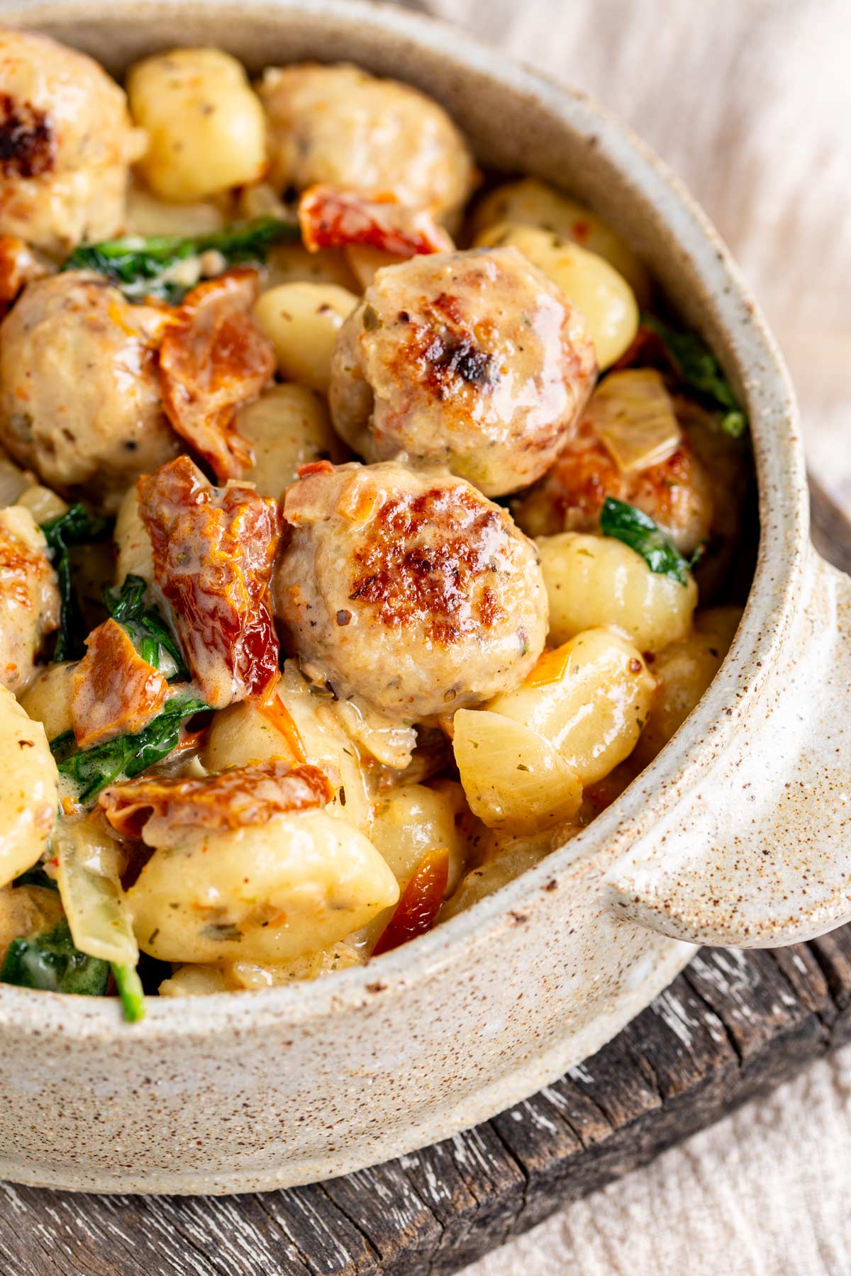 Easy Tuscan Chicken Meatballs with Gnocchi: A Rich, Creamy Dinner Recipe