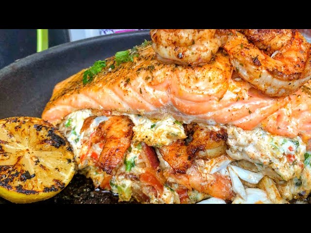 How to Make Perfectly Stuffed Salmon with Shrimp and Bacon