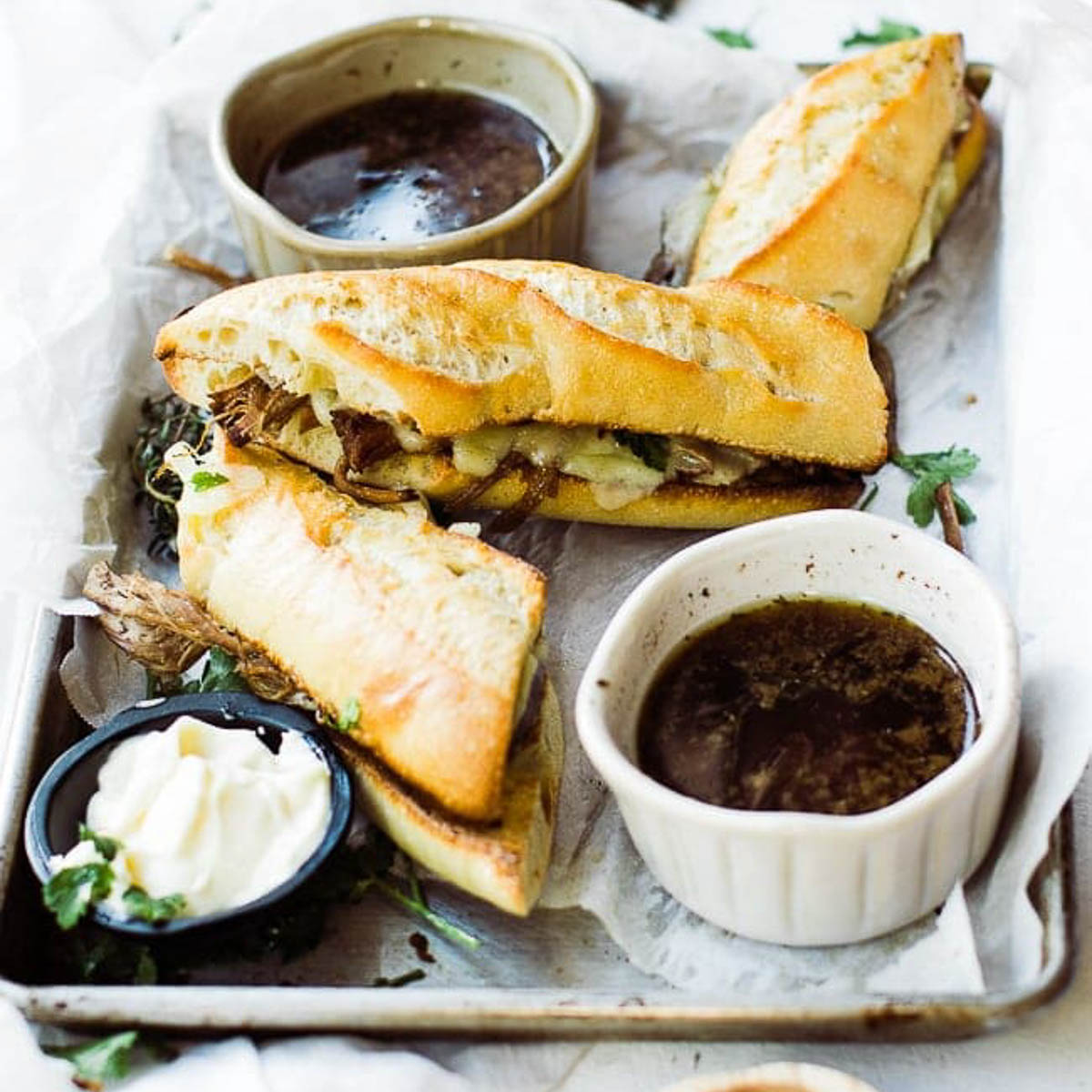 French Dip Soup Recipe: Perfect Au Jus Broth & Cheese Baguette Toast