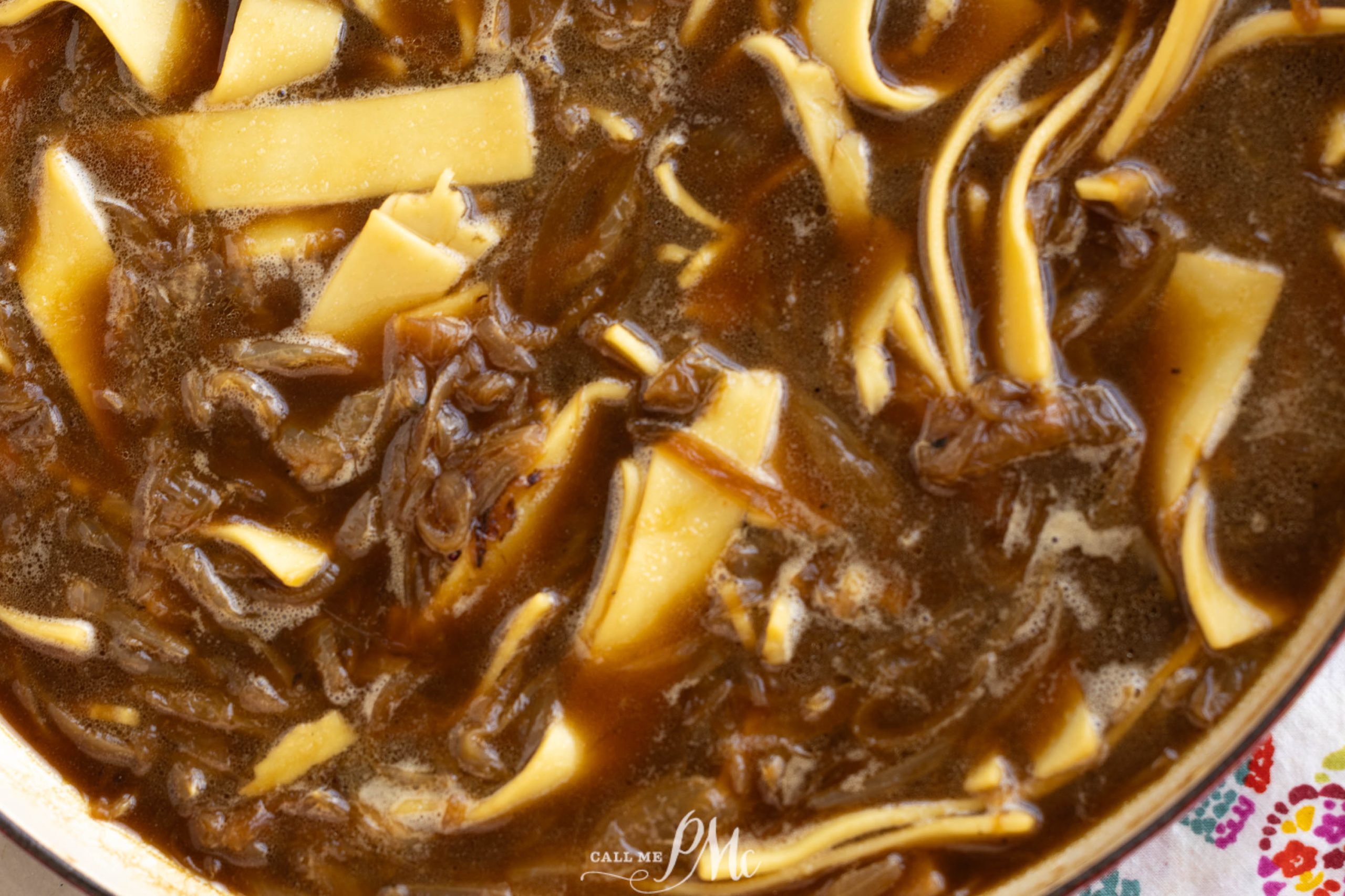 How to Make French Onion Beef Noodle Soup with Rich Broth and Caramelized Onions