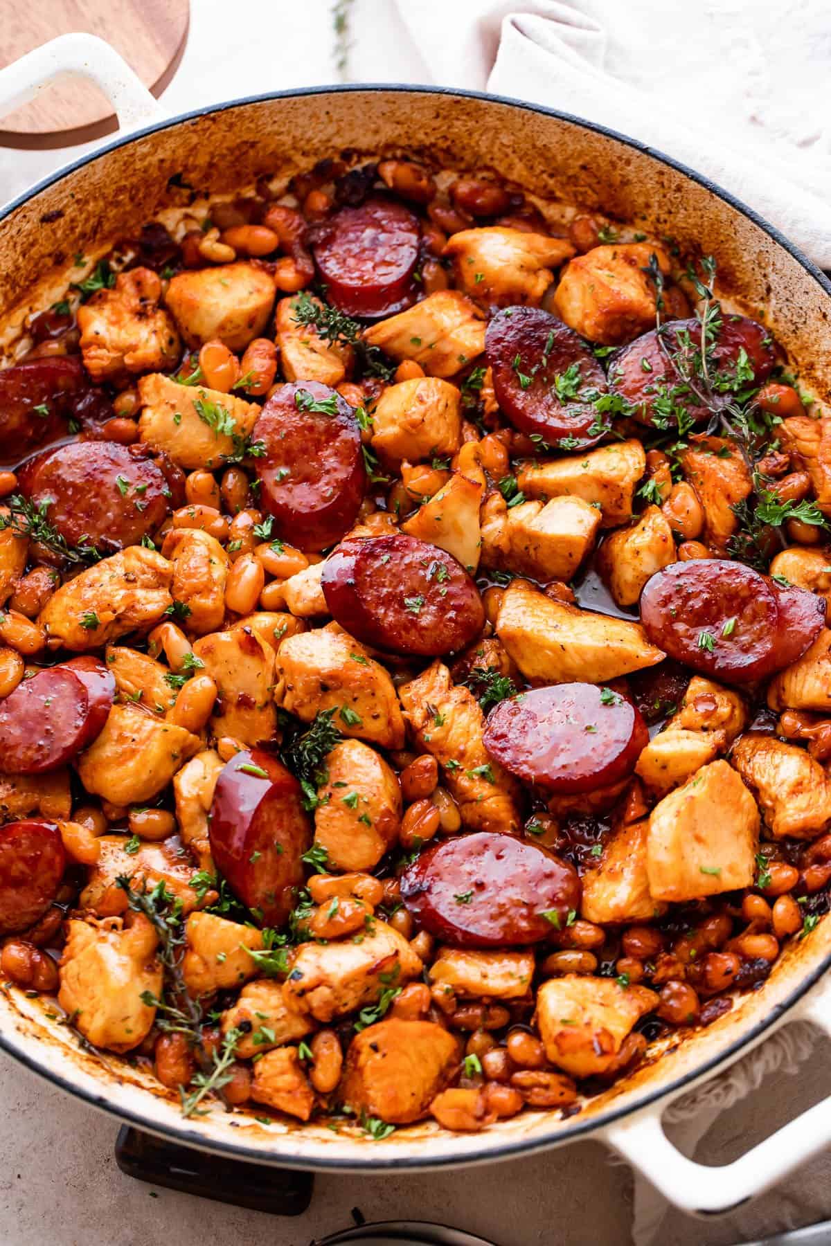 How to Make Slow Cooker Cassoulet Chicken with Sausage and Beans