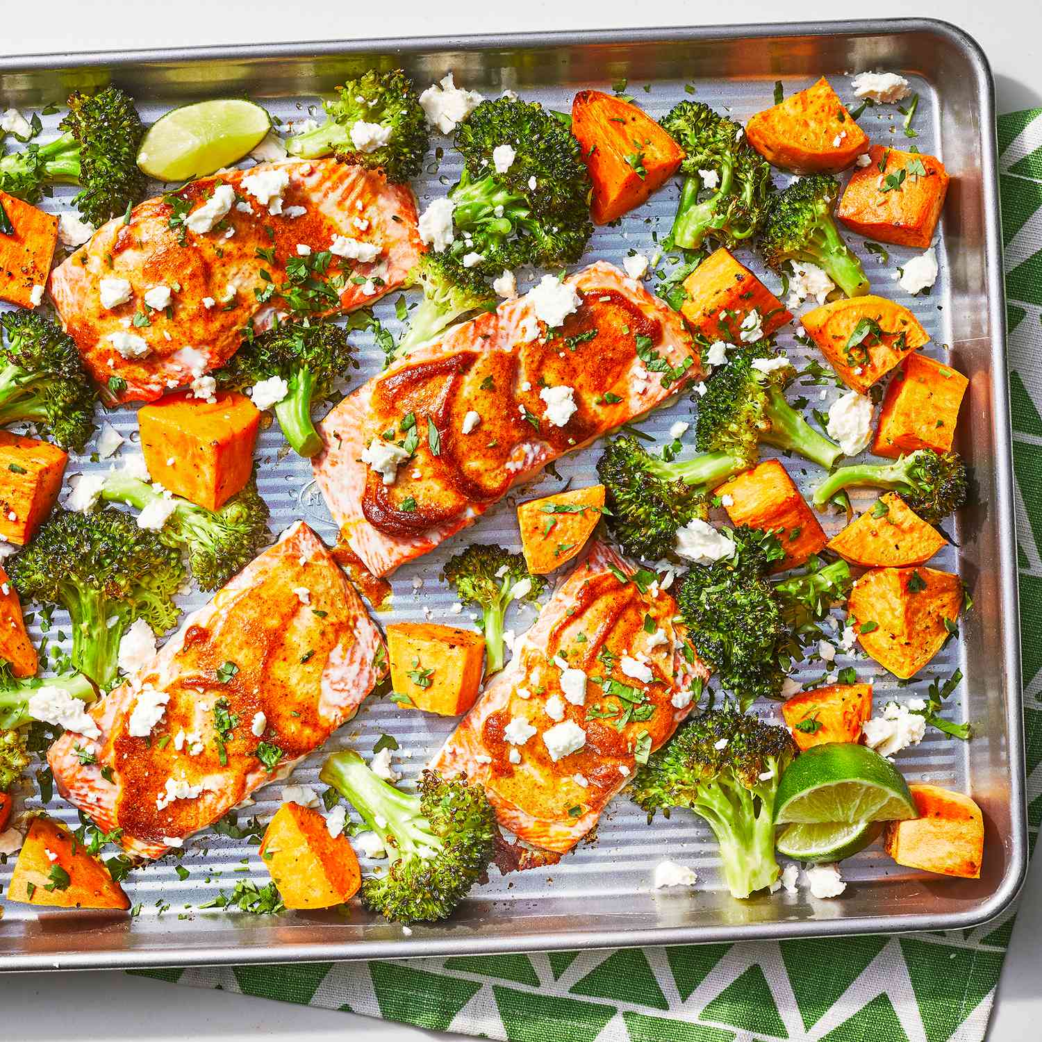 Easy Baked Salmon and Sweet Potato Sheet Pan Meal in 30 Minutes