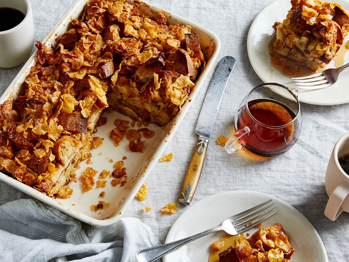 Easy Chrissy Teigen French Toast Casserole with Salted Frosted Flakes Recipe